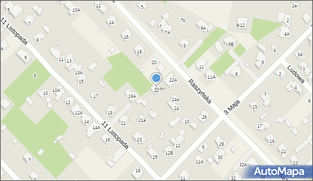 Michałowice, Raszyńska, 22, mapa Michałowice