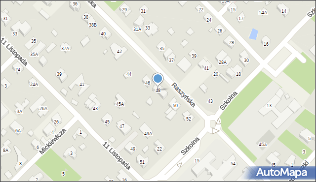 Michałowice, Raszyńska, 48, mapa Michałowice