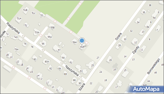 Michałowice, Raszyńska, 61A, mapa Michałowice