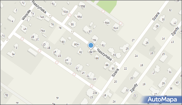 Michałowice, Raszyńska, 84, mapa Michałowice