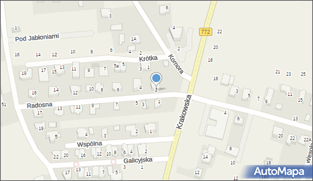 Michałowice, Radosna, 2, mapa Michałowice