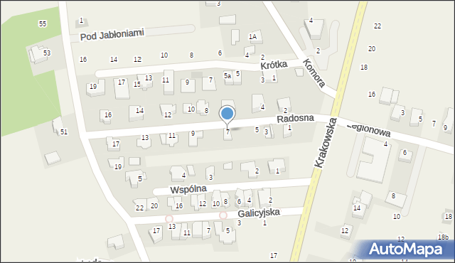 Michałowice, Radosna, 7, mapa Michałowice