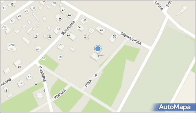 Michałowo, Radosna, 4, mapa Michałowo