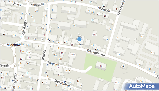 Miechów, Racławicka, 17, mapa Miechów