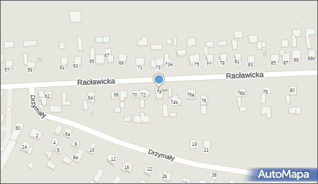 Miechów, Racławicka, 74, mapa Miechów