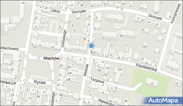 Miechów, Racławicka, 7a, mapa Miechów