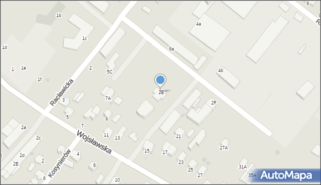 Mielec, Racławicka, 2E, mapa Mielca