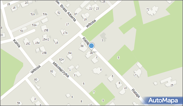 Mielec, Rataja, 2a, mapa Mielca