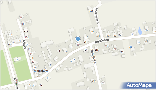 Mieszków, Radlińska, 11, mapa Mieszków
