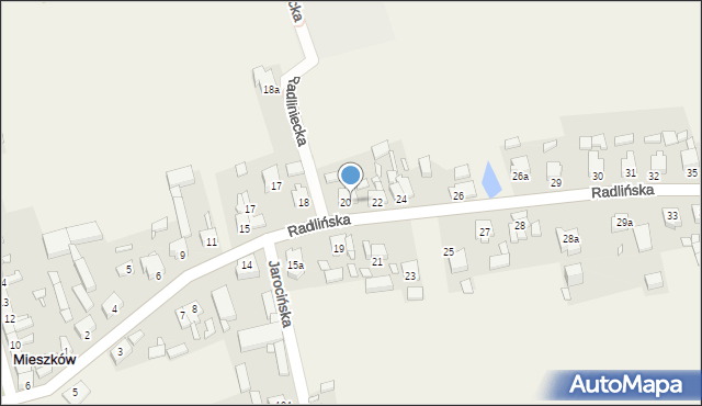 Mieszków, Radlińska, 20, mapa Mieszków