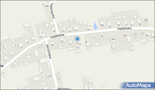 Mieszków, Radlińska, 23, mapa Mieszków