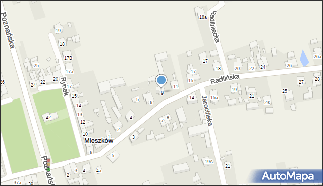 Mieszków, Radlińska, 9, mapa Mieszków