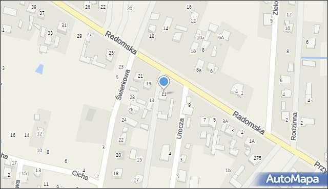 Milejowice, Radomska, 11, mapa Milejowice