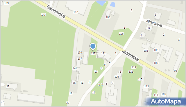 Milejowice, Radomska, 133, mapa Milejowice