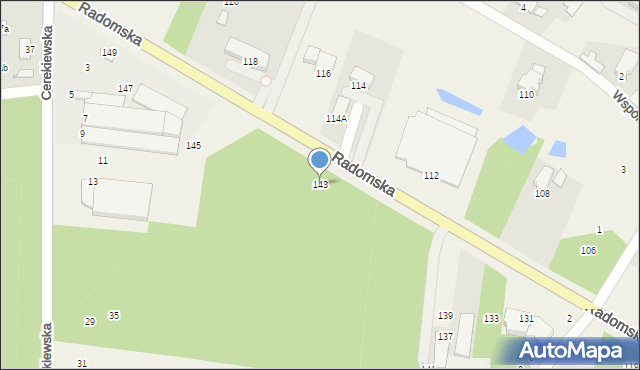 Milejowice, Radomska, 143, mapa Milejowice