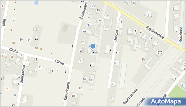 Milejowice, Radomska, 15, mapa Milejowice
