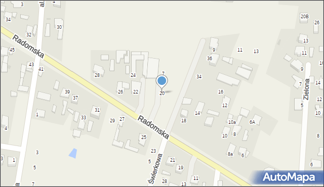 Milejowice, Radomska, 20, mapa Milejowice