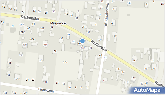 Milejowice, Radomska, 47A, mapa Milejowice