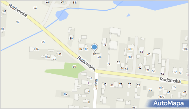 Milejowice, Radomska, 80, mapa Milejowice