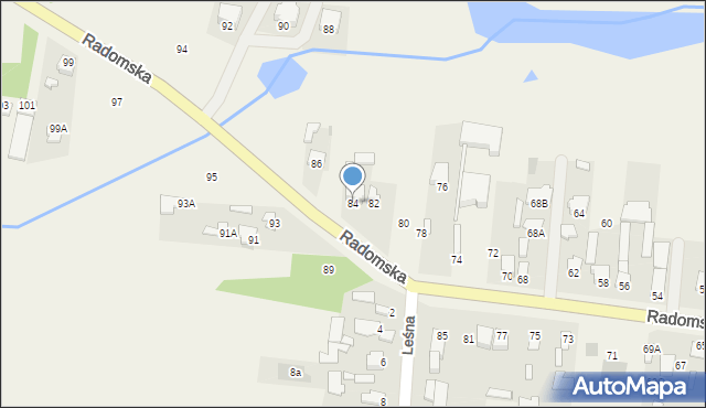 Milejowice, Radomska, 84, mapa Milejowice