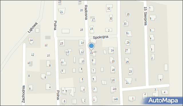 Miłkowice, Radosna, 11, mapa Miłkowice