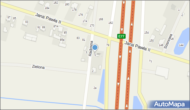 Mleczków, Radosna, 1, mapa Mleczków