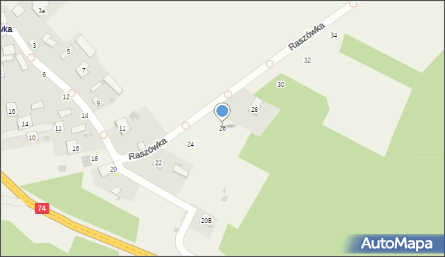 Mniów, Raszówka, 26, mapa Mniów