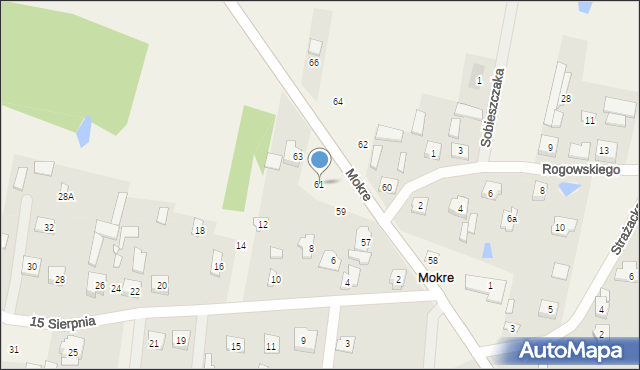 Mokre, Radzymińska, 61, mapa Mokre