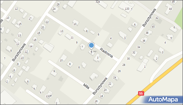 Mokre, Radosna, 5, mapa Mokre