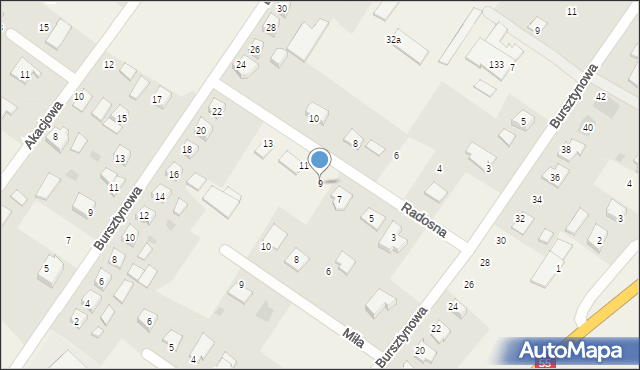 Mokre, Radosna, 9, mapa Mokre