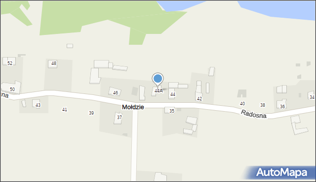 Mołdzie, Radosna, 44A, mapa Mołdzie