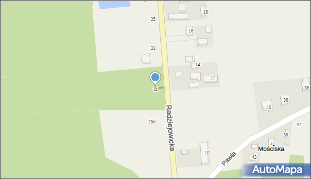Mościska, Radziejowicka, 31, mapa Mościska