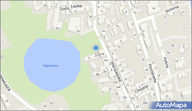 Mrągowo, Ratuszowa, 1d, mapa Mrągowo