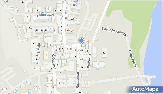 Mrągowo, Ratuszowa, 26, mapa Mrągowo