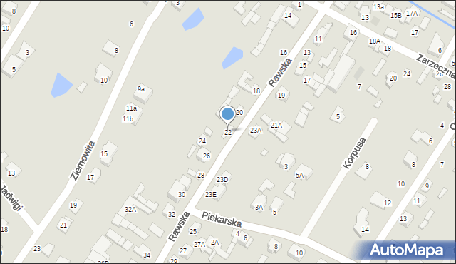 Mszczonów, Rawska, 22, mapa Mszczonów