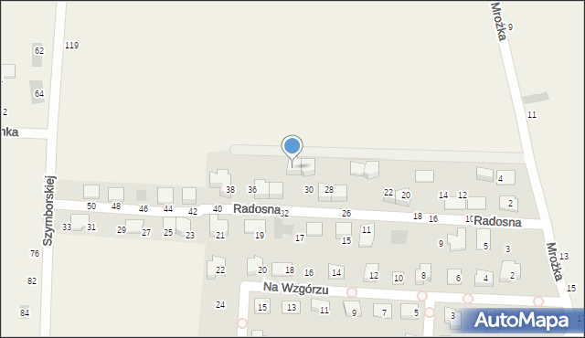 Nakło Śląskie, Radosna, 30, mapa Nakło Śląskie