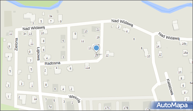 Namysłów, Radosna, 15, mapa Namysłów
