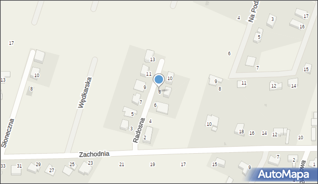 Nieciszów, Radosna, 8, mapa Nieciszów