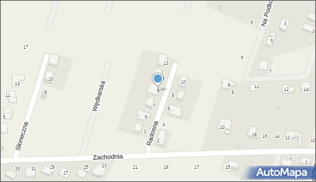 Nieciszów, Radosna, 9, mapa Nieciszów