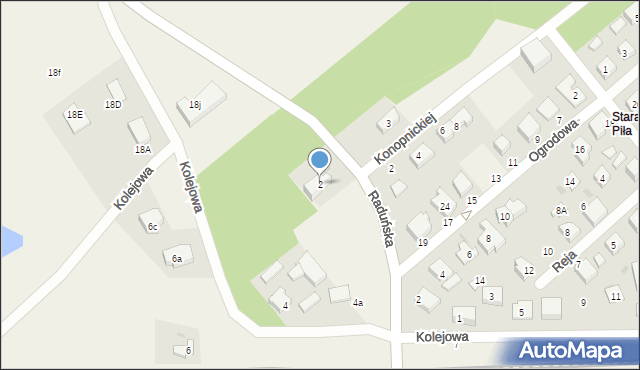 Niestępowo, Raduńska, 2, mapa Niestępowo