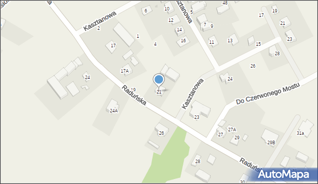 Niestępowo, Raduńska, 21, mapa Niestępowo