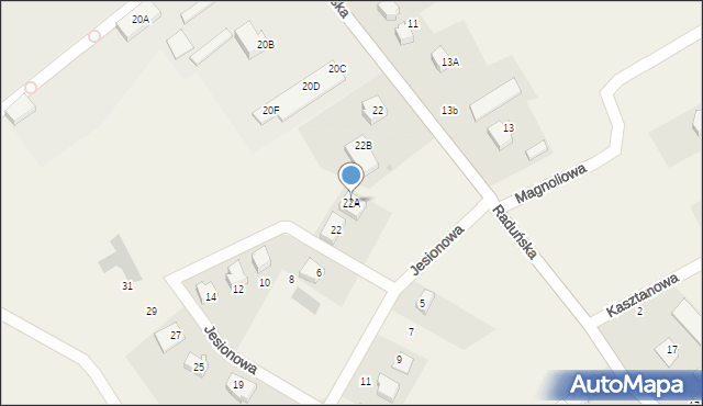 Niestępowo, Raduńska, 22A, mapa Niestępowo