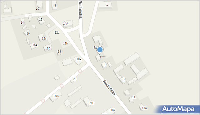 Niestępowo, Raduńska, 3, mapa Niestępowo