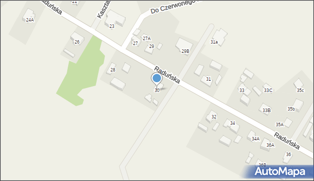 Niestępowo, Raduńska, 30, mapa Niestępowo
