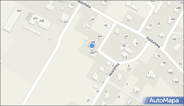 Niestępowo, Raduńska, 46C, mapa Niestępowo