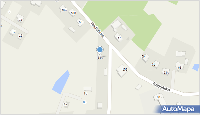 Niestępowo, Raduńska, 58A, mapa Niestępowo