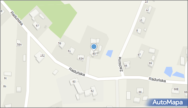Niestępowo, Raduńska, 63, mapa Niestępowo