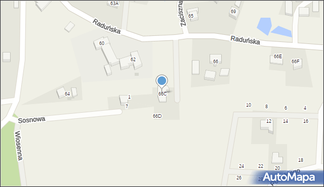 Niestępowo, Raduńska, 66C, mapa Niestępowo