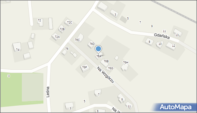 Niestępowo, Raduńska, 76A, mapa Niestępowo