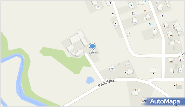Niestępowo, Raduńska, 93, mapa Niestępowo